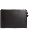 Tiny Cassandre Shiny Leather Zip Tablet Clutch Bag Black - SAINT LAURENT - BALAAN 4