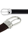 Horseshoe Buckle Reversible Leather Belt Black Brown - MONTBLANC - BALAAN 3