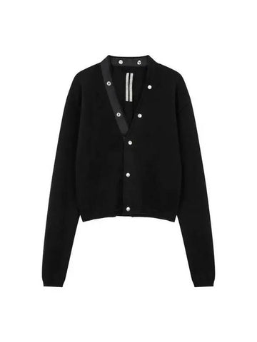 WOMEN Snap button cropped cardigan black 271508 - RICK OWENS - BALAAN 1