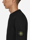 Full Rib Wool Knit Top Black - STONE ISLAND - BALAAN 5