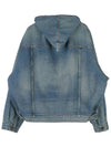 washed effect denim hood blue - BALENCIAGA - BALAAN 3