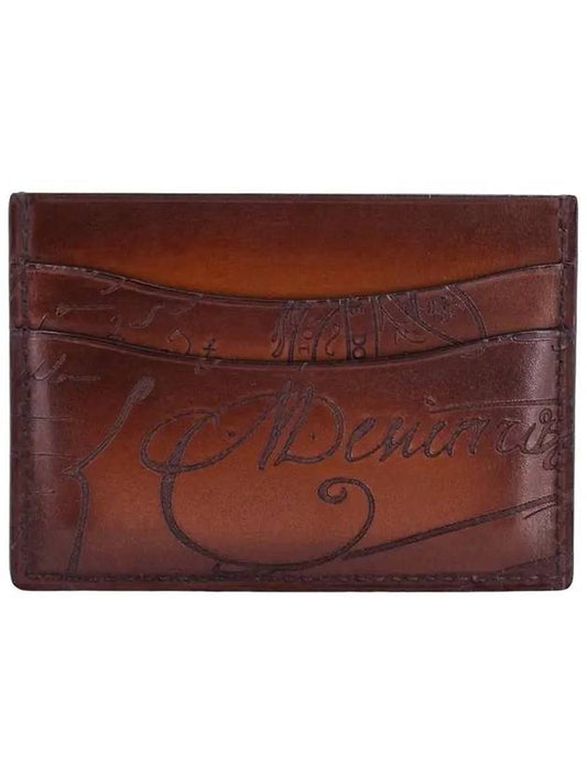 Men's Bamboo Scritto Leather Card Wallet Kakao Intenso - BERLUTI - BALAAN 2