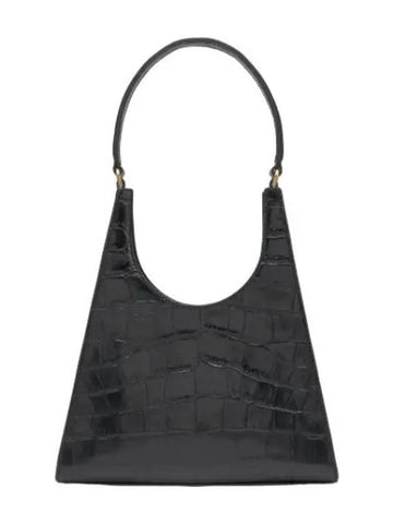 Ray Crocodile Embossed Tote Bag Black - STAUD - BALAAN 1