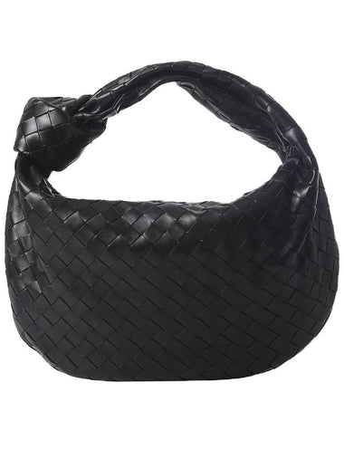 Teen Jodie Intrecciato Leather Tote Bag Black - BOTTEGA VENETA - BALAAN 1