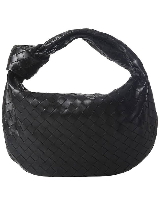Teen Jodie Intreciato Leather Tote Bag Black - BOTTEGA VENETA - BALAAN 1