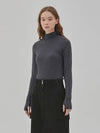 RYUL+WAI: Angora Warmer High Neck Top Charcoal - RYUL+WAI: - BALAAN 2