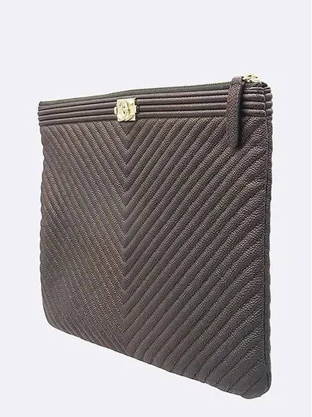 A84406 Black color boy caviar gold plated new medium clutch - CHANEL - BALAAN 3