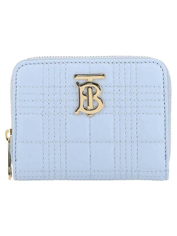 TB Logo Zip Around Half Wallet Pastel Blue - BURBERRY - BALAAN 1