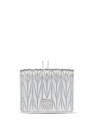 Matelasse Leather Half Wallet Silver - MIU MIU - BALAAN 2