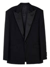 Men's Wool Tailored Jacket Black - BALMAIN - BALAAN.