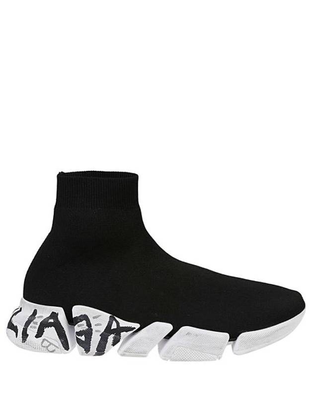 Speed ​​2.0 Graffiti Knit High Top Sneakers Black - BALENCIAGA - BALAAN 2