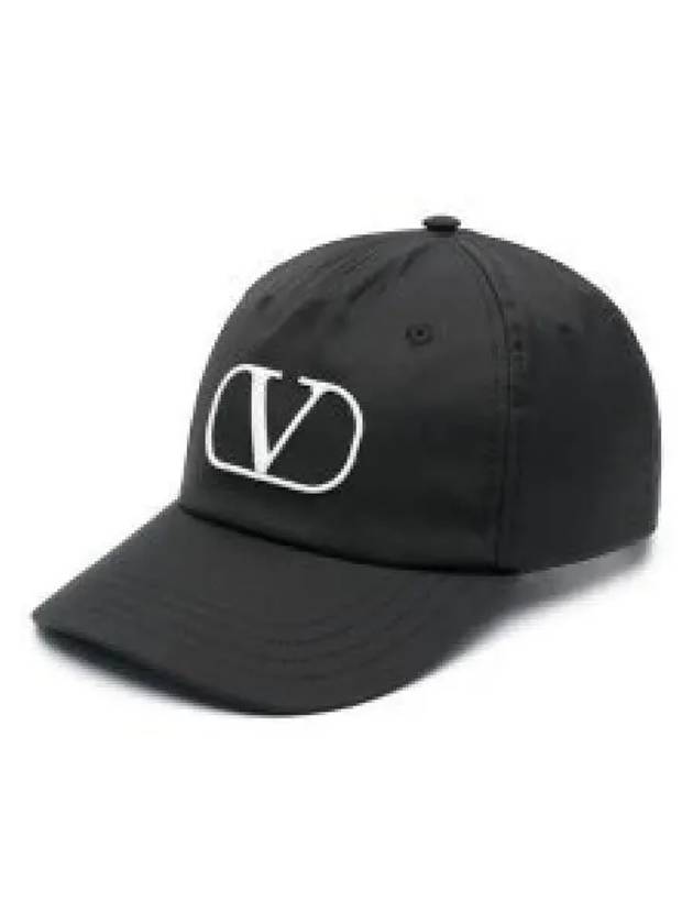 Signature V Logo Ball Cap Black - VALENTINO - BALAAN 2