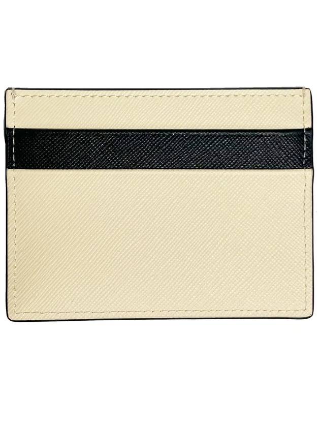 Bicolor Leather Card Wallet Beige - MARNI - BALAAN 3