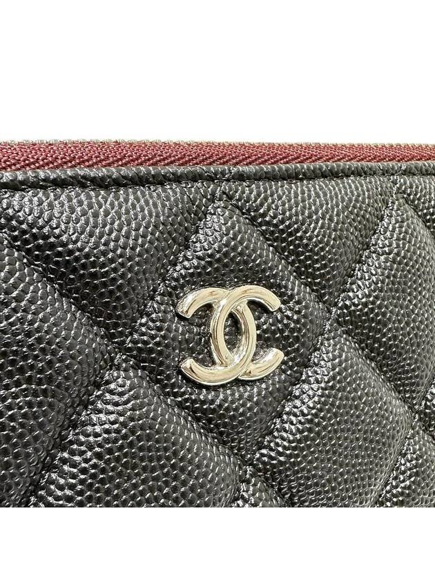 Women s A82552 Cavier Skin Classic COCO Logo Large Clutch - CHANEL - BALAAN 5