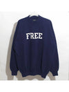 Free Logo Print Overfit Sweatshirt Navy - BALENCIAGA - BALAAN 2