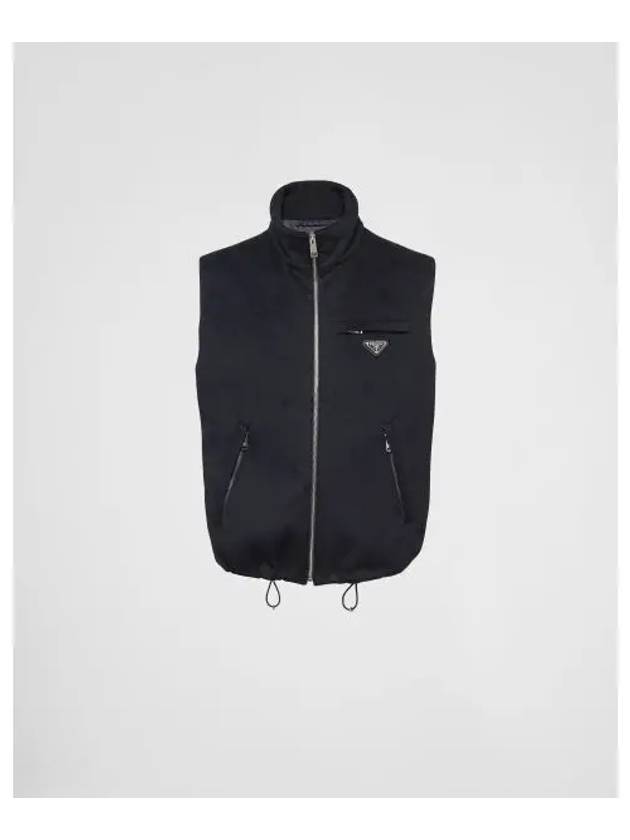 Triangle Logo Cashmere Down Vest Navy - PRADA - BALAAN 2