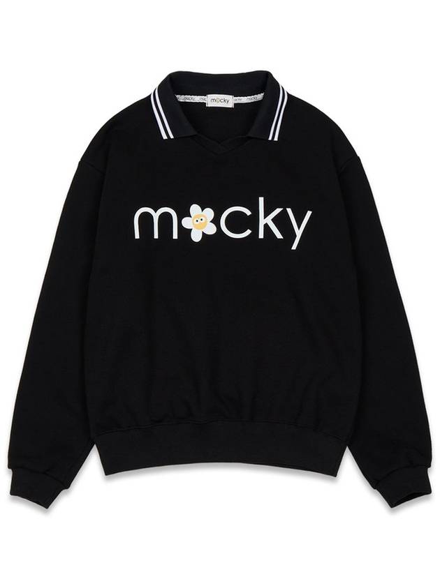 Women s Long Sleeve T Shirt Basic Logo PK Black MCFW24LT1BK - MACKY - BALAAN 2