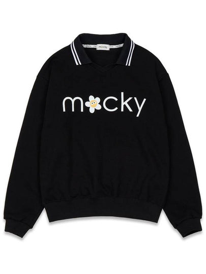 Women s Long Sleeve T Shirt Basic Logo PK Black MCFW24LT1BK - MACKY - BALAAN 2