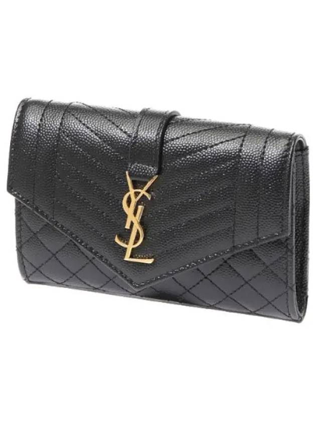 Mix Matelasse Monogram Envelope Wallet Women s Half - SAINT LAURENT - BALAAN 1