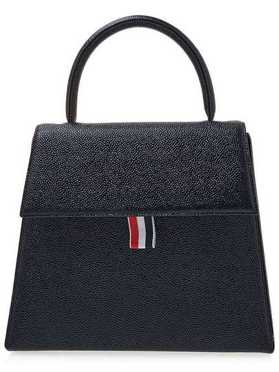 Trapeze Leather Tote Bag Black - THOM BROWNE - BALAAN 2