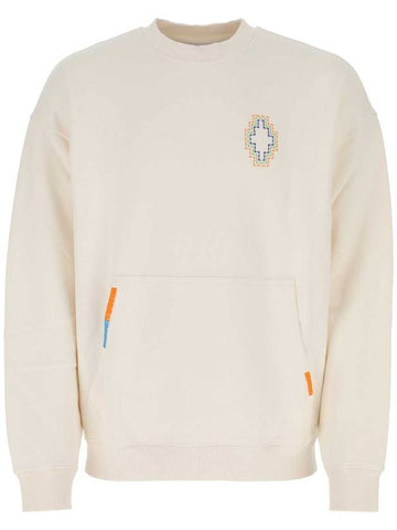 Crew Neck Oversized Sweatshirt Ecru - MARCELO BURLON - BALAAN 1