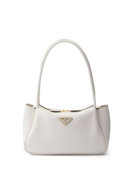 Triangle Logo Medium Shoulder Bag White - PRADA - BALAAN 1