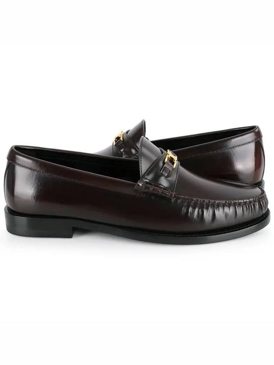 Luco Triomphe Polished Bull Loafers Burgundy - CELINE - BALAAN 2