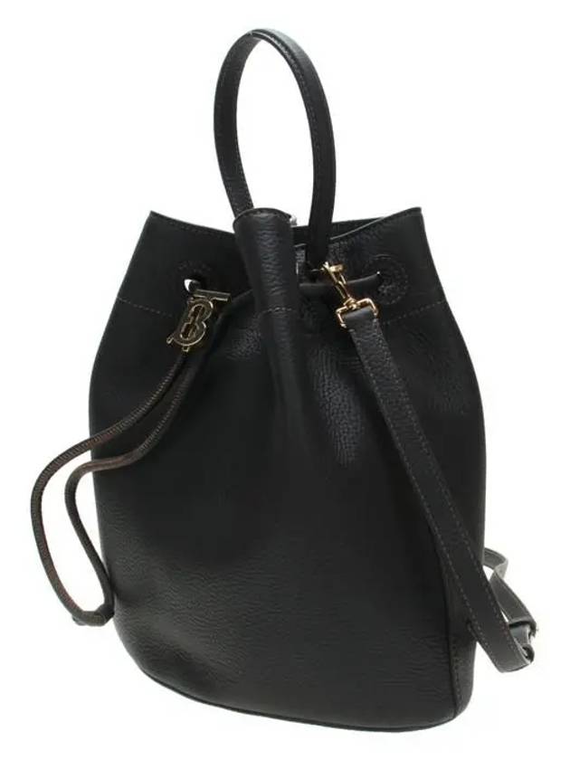 Small Grainy Leather TB Bucket Bag Black - BURBERRY - BALAAN 3