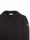 Logo Patch Cotton Fleece Hoodie Black - STONE ISLAND - BALAAN 4