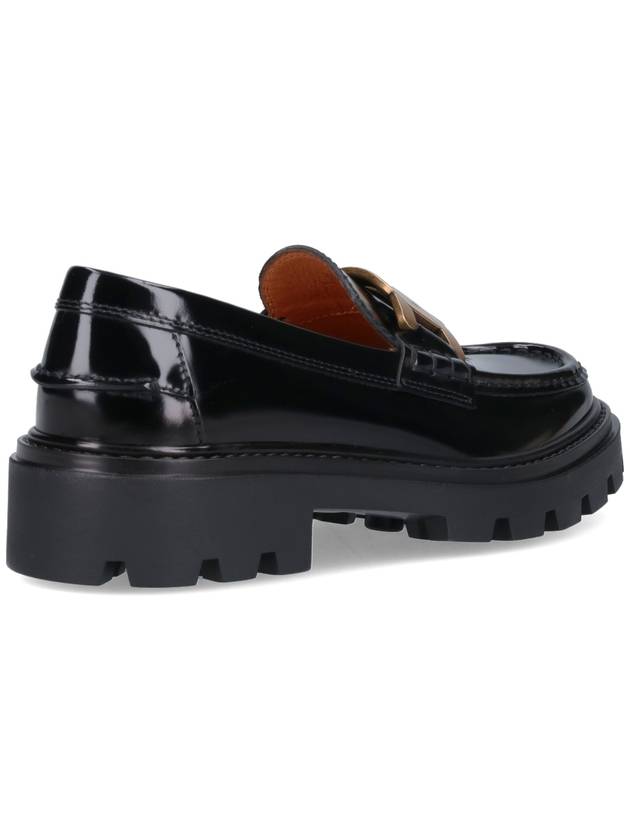 Women's Kate Metal Chain Leather Loafers Black - TOD'S - BALAAN 5