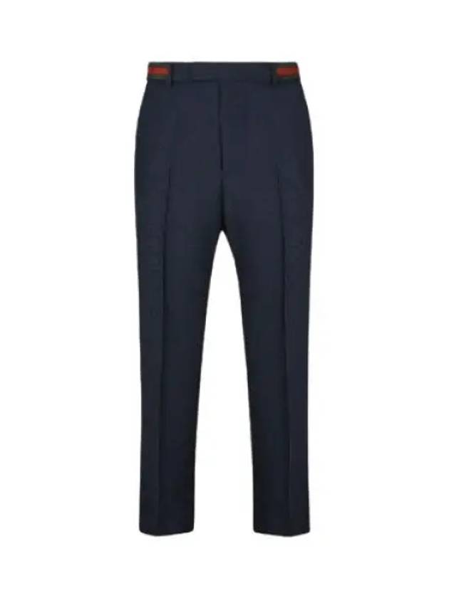 Fluid Drill Web Detail Straight Pants Navy - GUCCI - BALAAN 2