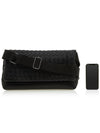Classic Intrecciato Leather Medium Cross Bag Black - BOTTEGA VENETA - BALAAN.