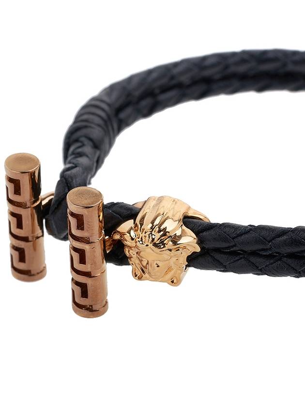 Medusa Leather Bracelet Black - VERSACE - BALAAN 6