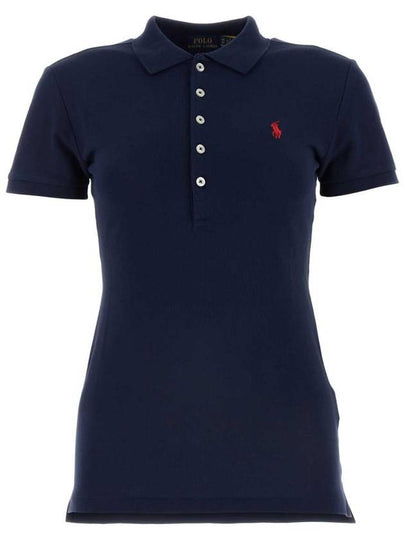 Women's Julie Embroidered Logo Short Sleeve Polo Shirt Navy - POLO RALPH LAUREN - BALAAN 2