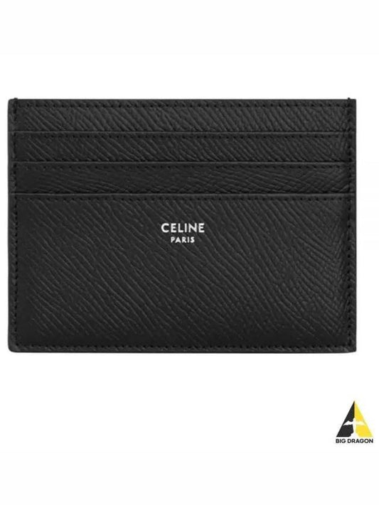 Grained Calfskin Large Card Wallet Black - CELINE - BALAAN 2