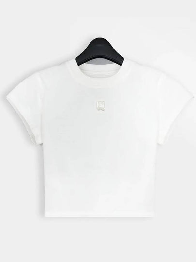 Women's Crop Short Sleeve T-Shirt White - WOOYOUNGMI - BALAAN 2