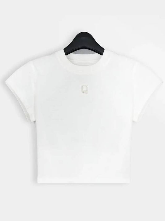 Women s Crop Short Sleeve T Shirt White M241TS12747W - WOOYOUNGMI - BALAAN 1