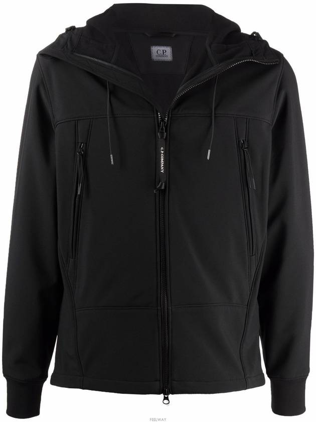 Men's Shell R Goggles Hooded Jacket Black - CP COMPANY - BALAAN 3