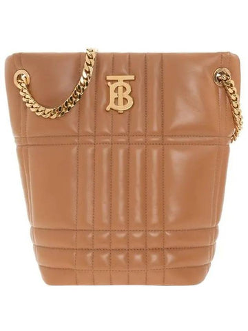 Lola Quilted Lambskin Small Bucket Bag Brown - BURBERRY - BALAAN 1