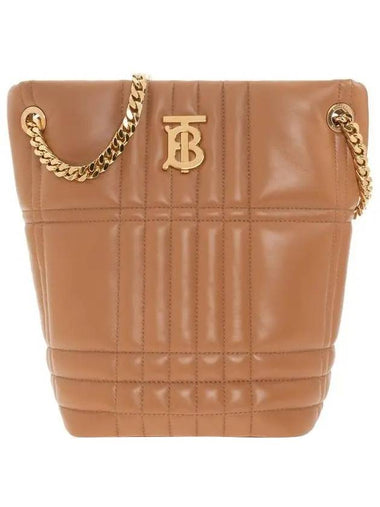 Lola Quilted Lambskin Small Bucket Bag Brown - BURBERRY - BALAAN 1