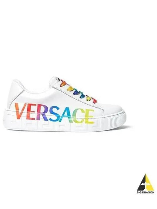 Kids Rainbow Logo Trainer Sneakers White 1000888 1A02605 - VERSACE - BALAAN 1