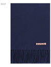 Wool Fringe Muffler Navy Blue - ACNE STUDIOS - BALAAN 2