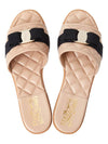 Vara Quilted Slippers Beige - SALVATORE FERRAGAMO - BALAAN 3