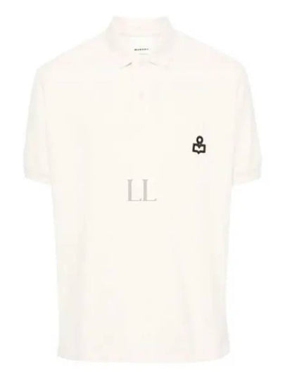 Afko Logo Cotton Polo Shirt Ecru - ISABEL MARANT - BALAAN 2