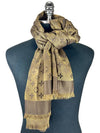 Monogram Shine Silk Gold Brown Muffler Shawl M75122 - LOUIS VUITTON - BALAAN 5