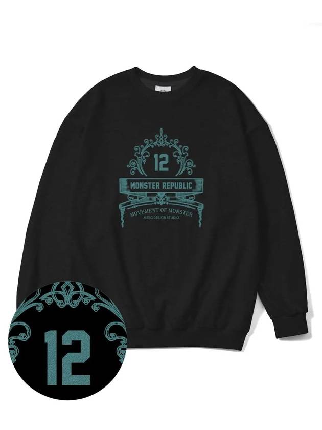 Modelo Oversized Fit Sweatshirt Jade Green Black - MONSTER REPUBLIC - BALAAN 3