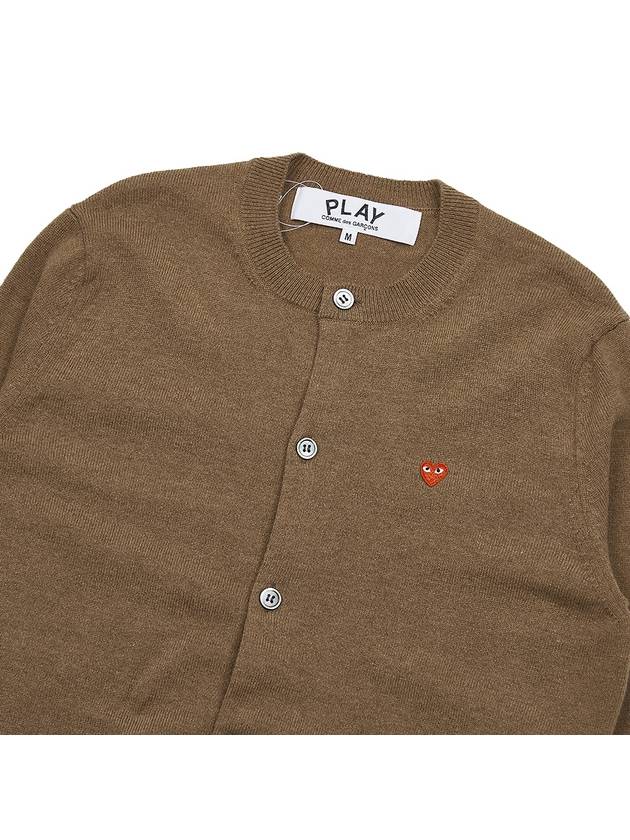 Heart Logo Wappen Cardigan Brown - COMME DES GARCONS - BALAAN 8