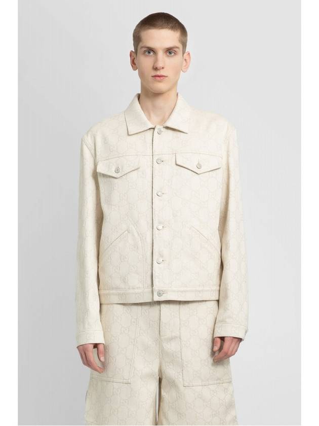 GG Jacquard Cotton Jacket Ivory - GUCCI - BALAAN 6