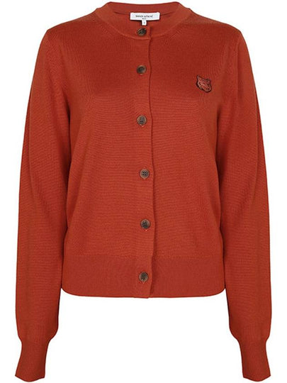 Bold Fox Head Patch Regular Cardigan Red - MAISON KITSUNE - BALAAN 2