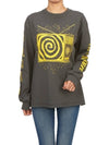 Graphic Print Long Sleeve T-Shirt Grey - GANNI - BALAAN 6